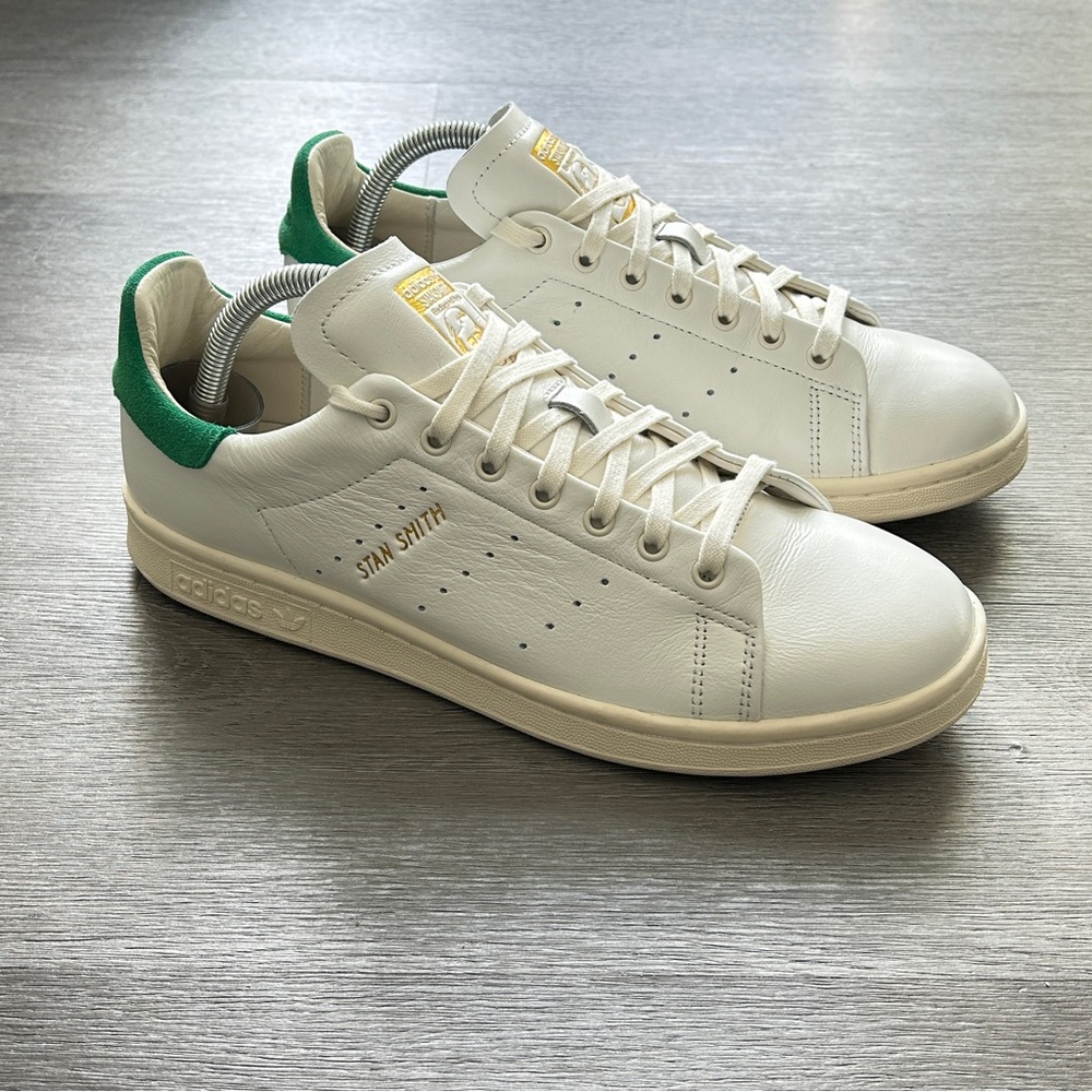 Mens Adidas • Stan Smith Lux • Cloud/ Cream White - Green • IF8844 - US SZ 8